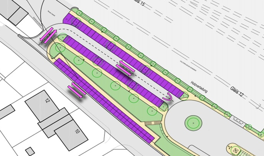 Zuwegung im Bereich der P & R-Anlage